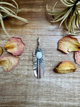 Load image into Gallery viewer, Feather Pendant with White Buffalo – Sterling Silver, Fits 8 mm Chain