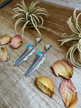 Load image into Gallery viewer, Feather Pendant – Kingman Turquoise & Sterling Silver