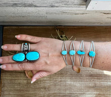 Load image into Gallery viewer, Sonoran Gold Turquoise Cuff – Sterling Silver – Native Made – Made in USA