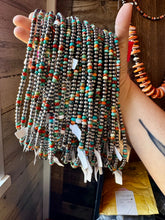 Load image into Gallery viewer, 18-Inch Sterling Silver Pearl Necklace – Mixed Turquoise & Spiny Oyster (5mm)