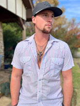 Load image into Gallery viewer, Men's Feather Necklace with real turquoise - 25 inch