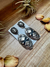 Load image into Gallery viewer, Sterling Silver Dangle Earrings – Native Made by Leander & Rhonda Largo, USA