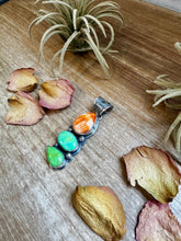 Load image into Gallery viewer, 3-Stone Pendant – Orange Spiny & Green Turquoise by Boyd Ashley