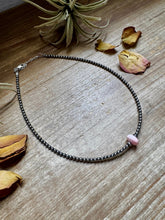 Load image into Gallery viewer, Sterling Silver Pearl Choker – Pink Conch Saucer Center – 14.5" + Extender