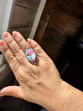 Load image into Gallery viewer, Adjustable Ring – Cotton Candy Stone – Sterling Silver