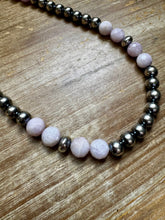 Load image into Gallery viewer, Faceted Kunzite & Sterling Silver Necklace – 8 mm Pearls – 20 Inch