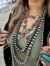 Load image into Gallery viewer, Multi Stone Squash blossom with matching earrings