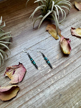 Load image into Gallery viewer, Short Turquoise Rondelle Earrings with Sterling Silver Beads