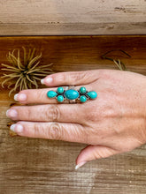 Load image into Gallery viewer, Adjustable Ring – Green Turquoise – Sterling Silver
