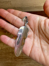 Load image into Gallery viewer, Feather Pendant – Kingman Turquoise & Sterling Silver