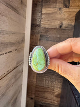 Load image into Gallery viewer, Adjustable Green Turquoise Ring – Sterling Silver – One of a Kind – Made in USA