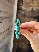 Load image into Gallery viewer, Adjustable Ring – Green Turquoise – Sterling Silver