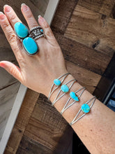 Load image into Gallery viewer, Sonoran Gold Turquoise Cuff – Sterling Silver – Native Made – Made in USA