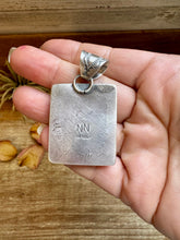 Load image into Gallery viewer, Golden Hill Turquoise Pendant – Navajo Handmade by Ned Nez, Sterling Silver