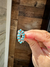 Load image into Gallery viewer, Small Cluster Ring – Kingman Turquoise, USA Made - size 6.5