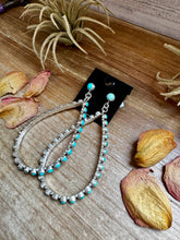 Load image into Gallery viewer, Kingman Turquoise Teardrop Dangle Earrings – Sterling Silver