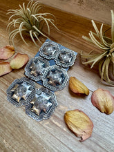 Load image into Gallery viewer, hree-Tier Concho Statement Earrings – Sterling Silver, Native Made by Leander & Rhonda Largo