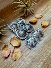 Load image into Gallery viewer, hree-Tier Concho Statement Earrings – Sterling Silver, Native Made by Leander & Rhonda Largo