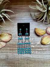 Load image into Gallery viewer, Sterling Silver & Kingman Turquoise Chandelier Earrings – Made in USA