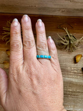 Load image into Gallery viewer, Sterling Silver Kingman Turquoise Band-Style Ring – Size 7.5