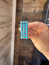 Load image into Gallery viewer, Adjustable Rectangle Ring with 21 Kingman Turquoise – Sterling Silver