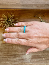 Load image into Gallery viewer, Sterling Silver Kingman Turquoise Band-Style Ring – Size 7.5