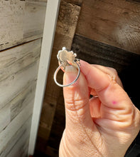 Load image into Gallery viewer, Small Cluster Ring – Kingman Turquoise, USA Made - size 6.5