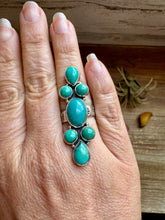 Load image into Gallery viewer, Adjustable Ring – Green Turquoise – Sterling Silver