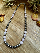 Load image into Gallery viewer, Faceted Kunzite & Sterling Silver Necklace – 8 mm Pearls – 20 Inch