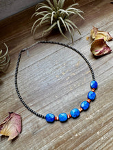 Load image into Gallery viewer, Sterling Silver & Spiny Oyster Choker with Lapis – Summer Necklace