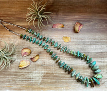 Load image into Gallery viewer, 34-Inch Natural Shell & Turquoise Nugget Necklace