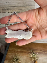 Load image into Gallery viewer, Bar Necklace – 7 Large Kingman Turquoise Stones – Sterling Silver – 19 Inch Paperclip Chain