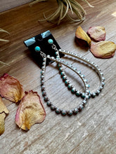 Load image into Gallery viewer, Kingman Turquoise Teardrop Dangle Earrings – Sterling Silver