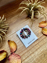 Load image into Gallery viewer, Half Cluster Earrings – Pink Dahlia & Sterling Silver