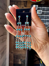 Load image into Gallery viewer, Sterling Silver & Kingman Turquoise Chandelier Earrings – Made in USA