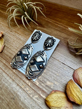 Load image into Gallery viewer, Sterling Silver Dangle Earrings – Native Made by Leander & Rhonda Largo, USA
