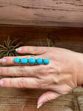 Load image into Gallery viewer, Adjustable 5-Stone Kingman Turquoise Pointer Ring – Made in USA