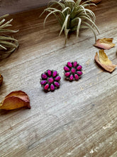 Load image into Gallery viewer, Cluster Earrings – Pink Opal & Sterling Silver