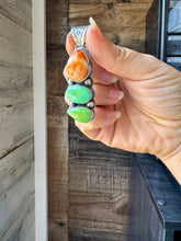 Load image into Gallery viewer, 3-Stone Pendant – Orange Spiny & Green Turquoise by Boyd Ashley