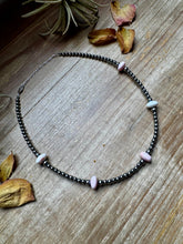Load image into Gallery viewer, 15 Inch Pink Conch Saucer Necklace and Sterling Silver Beads