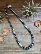 Load image into Gallery viewer, Sterling Silver Barrel Bead Necklace – 20” – Saucer & Barrel Beads