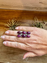 Load image into Gallery viewer, 6-Stone Purple Spiny Oyster Ring – Size 8, Big Band, USA Made
