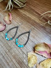 Load image into Gallery viewer, Sterling Silver Pearl & Colorful Heishi Drop Earrings