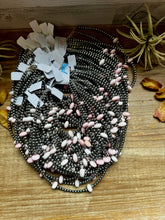 Load image into Gallery viewer, 15 Inch Pink Conch Saucer Necklace and Sterling Silver Beads
