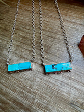 Load image into Gallery viewer, 20-InchSterling Silver & Kingman Bar Turquoise Necklace –