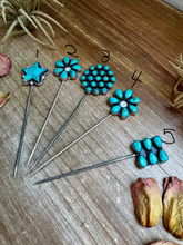 Load image into Gallery viewer, Sterling Silver & Kingman Turquoise Hat Pins – Limited Collection, One of Each