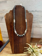 Load image into Gallery viewer, Sterling Silver Barrel Bead Necklace – 20” – Saucer & Barrel Beads