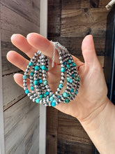 Load image into Gallery viewer, 5mm Sterling Silver Pearl & Faceted Turquoise Bracelet