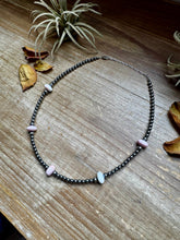 Load image into Gallery viewer, 15 Inch Pink Conch Saucer Necklace and Sterling Silver Beads