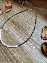 Load image into Gallery viewer, 15-Inch Pink Conch Heishi Necklace – Sterling Silver Pearls, Handmade
